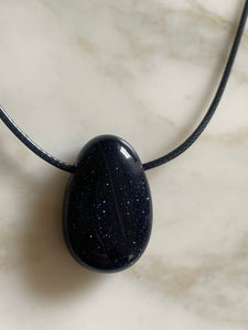 Blue Sandstone Pendant Necklace