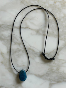 Blue Apatite Pendant Necklace