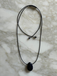 Blue Sandstone Pendant Necklace