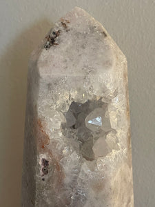 Pink Amethyst Point with inner crystal inclusions