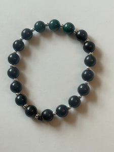 Shungite with Malachite bracelet